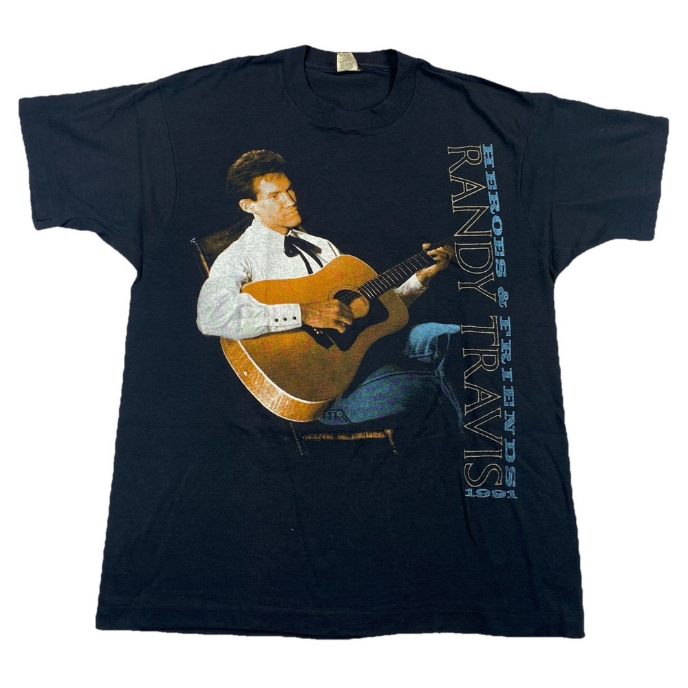 Vintage Randy Travis Heroes & Friends 1991 Tour T-Shirt Country Music Size Large